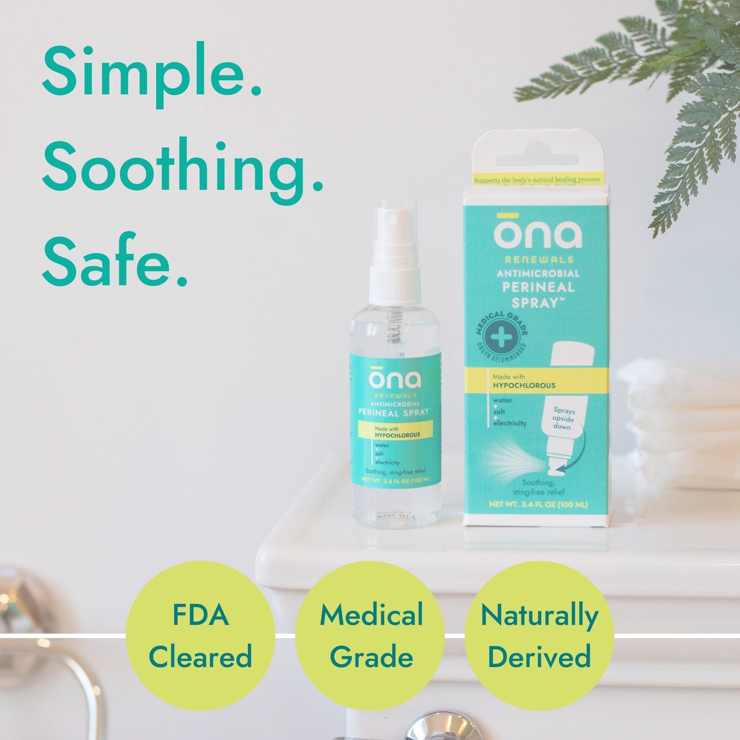 Ona Perineal Postpartum Recovery Spray, Made with Hypochlorous, 3.4 oz. (Case of 12)