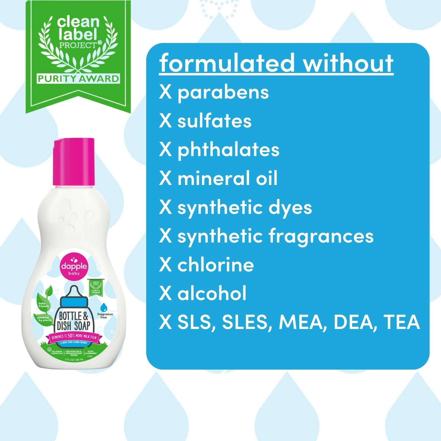 Dapple Baby On the Go Dish Soap 3 oz. Travel Size (Case of 12)