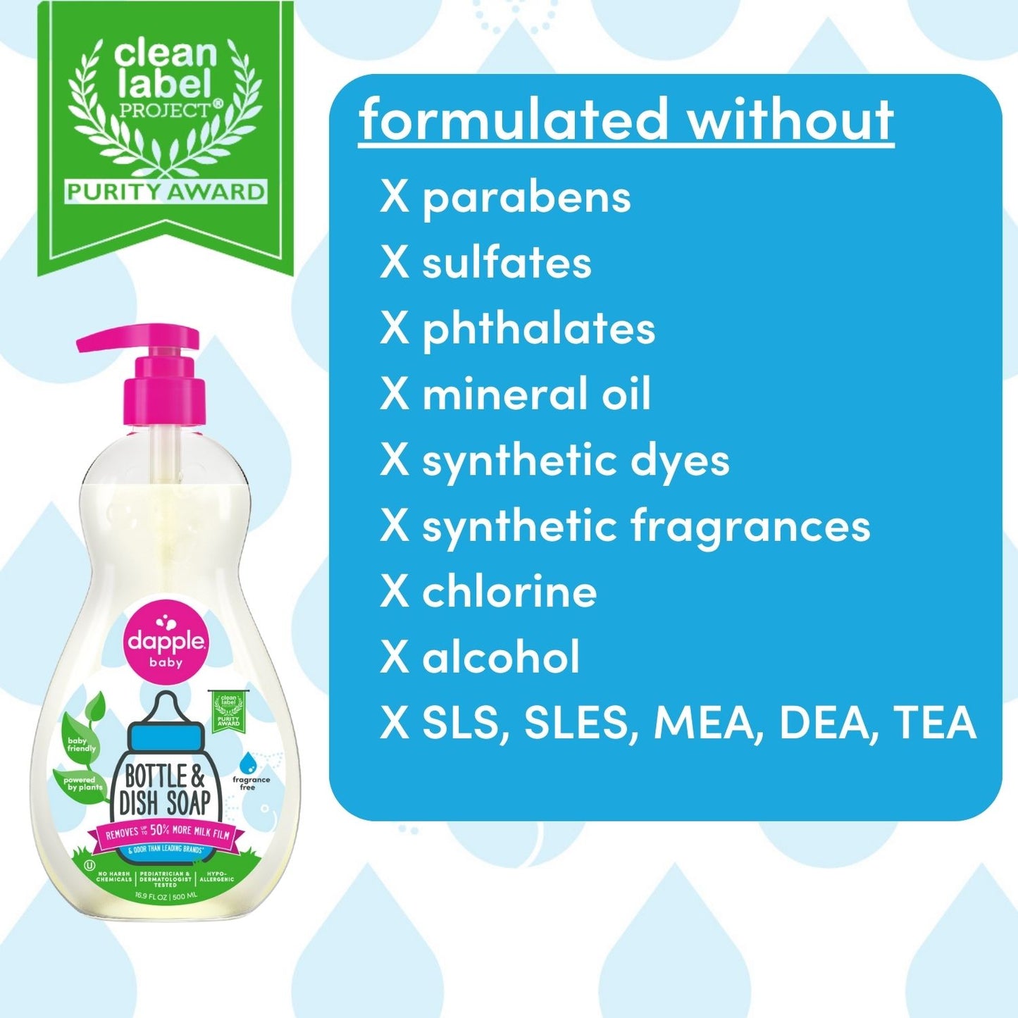 Dapple Baby Bottle & Dish Soap .45oz w/ Coupon (Case of 350)